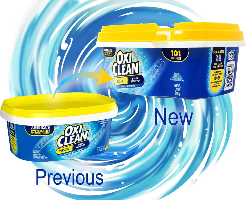 OxiClean Versatile Stain Remover, Over 101 Uses, Chlorine-Free, For All Machines, 1.77 lb (Pack of 2)