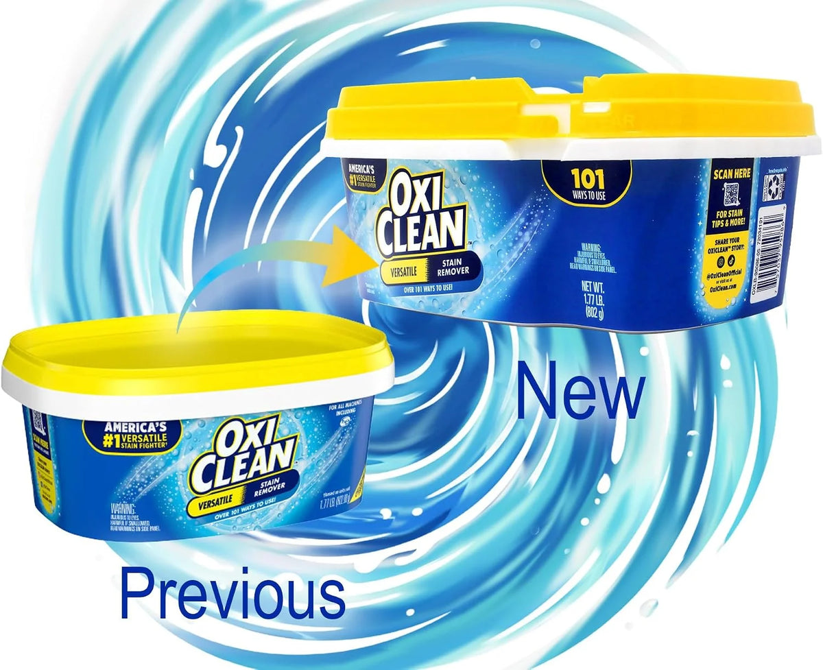 OxiClean Versatile Stain Remover, Over 101 Uses, Chlorine-Free, For All Machines, 1.77 lb (Pack of 2)
