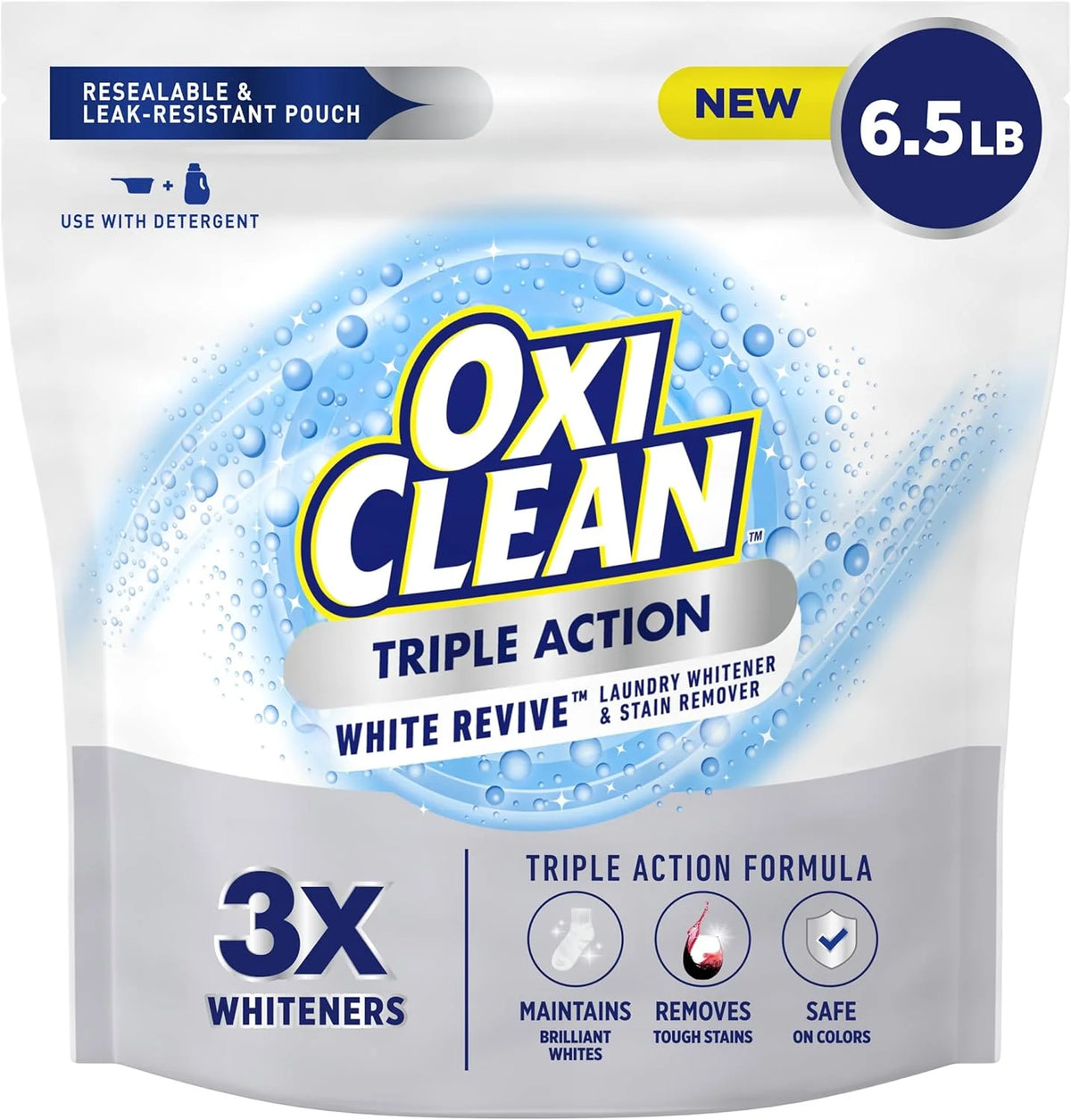 OxiClean Triple Action White Revive Laundry Whitener Powder, 6.5 lbs Main image