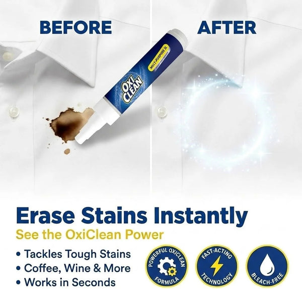 OxiClean On The Go Stain Remover Pen, 0.74 Fl Oz – Instant Travel Stain Cleaner for Clothes, Food, Wine, Coffee, Makeup, Portable & Easy Use