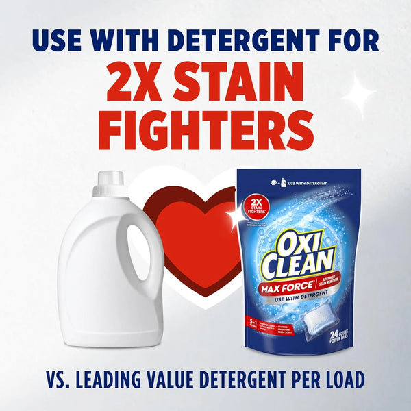 OxiClean Max Force Advanced Stain Remover Power Paks, 24 Count