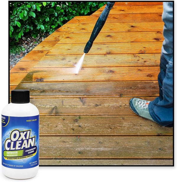 OxiClean Outdoor Multipurpose Super Concentrated Cleaner - Makes 4 Gallons Stain Remover Driveway for Concrete (4 Pack 6oz Bottle = Gallons) White 24 Fl Oz