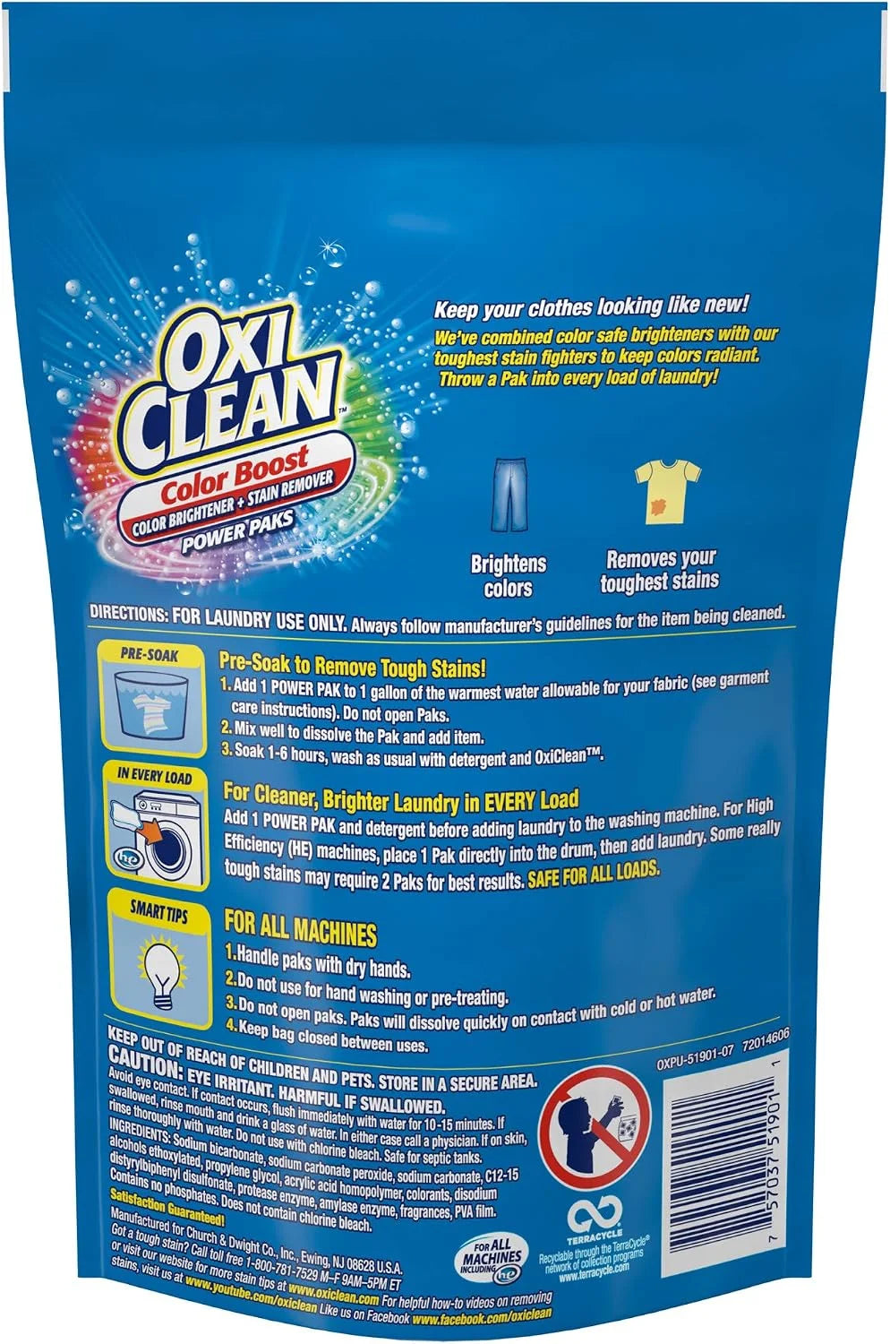 OxiClean Color Boost Color Brightener plus Stain Remover Power Paks, 18 Count (Packaging may vary) Secondary image