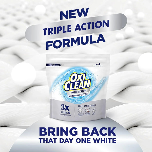 OxiClean Triple Action White Revive Laundry Whitener Powder, 6.5 lbs