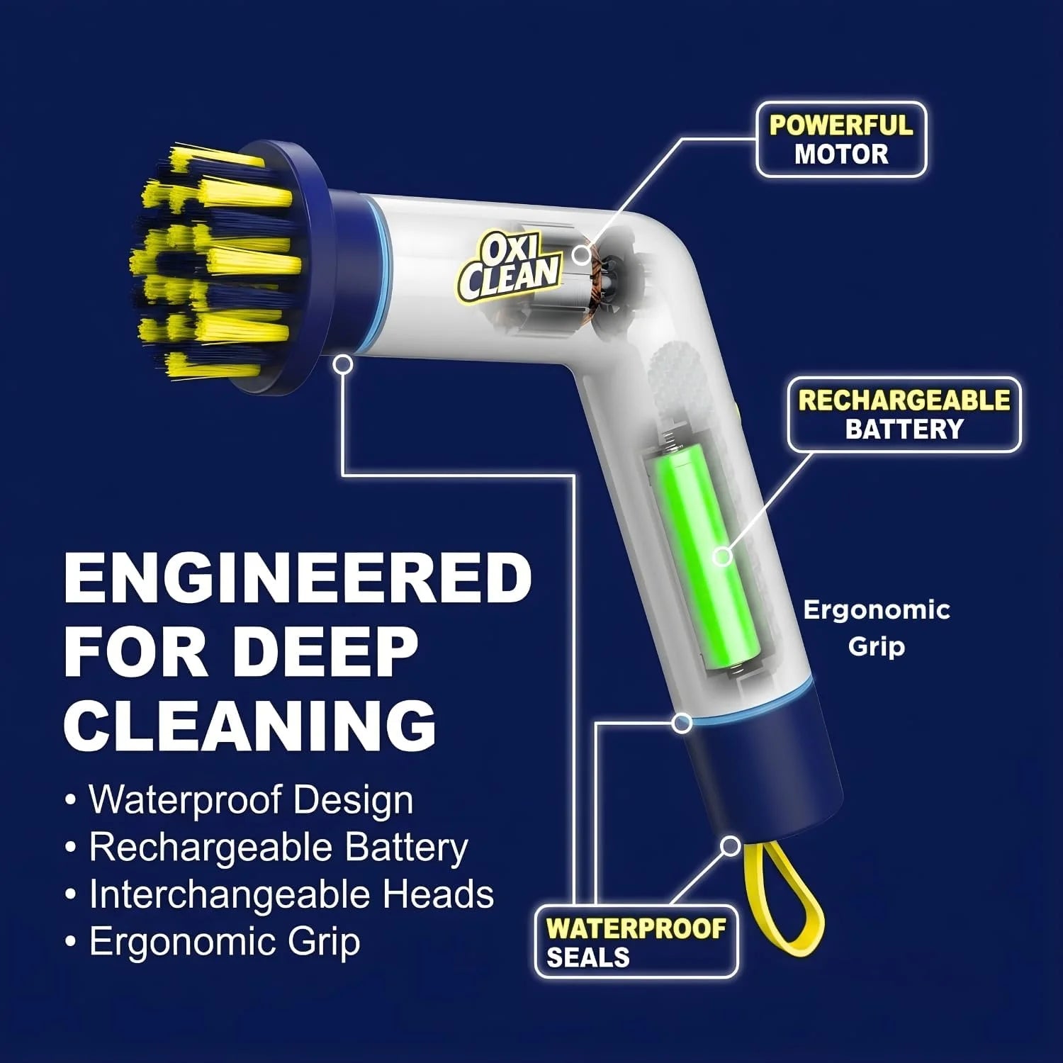 OxiClean Handheld Electric Scrubber - Replaceable Brush Heads, Waterproof Secondary image