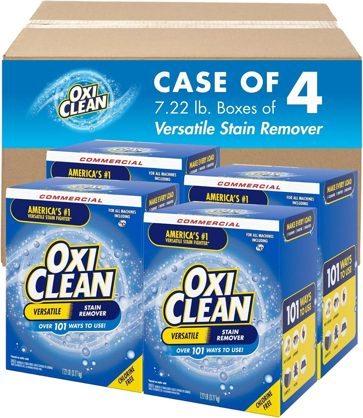 OxiClean Versatile Stain Remover Professional, 7.22 LB Box (Pack of 4) 156 Loads Main image