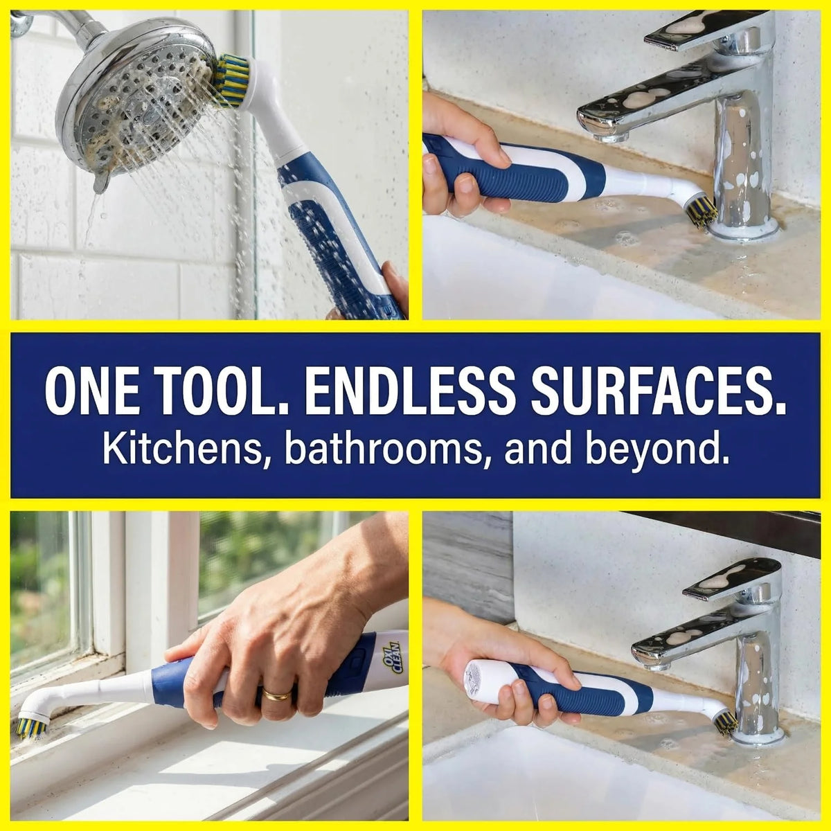 OxiClean Handheld Electric Scrubber - Replaceable Brush Heads, Waterproof