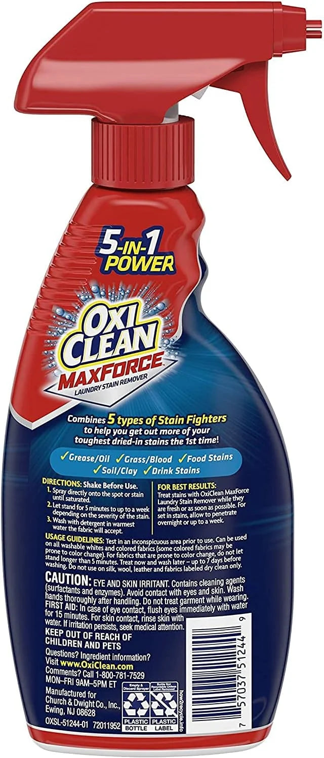 OxiClean Max Force 5 in 1 Power Laundry Stain Remover Spray, 12 oz - 2 PK Secondary image