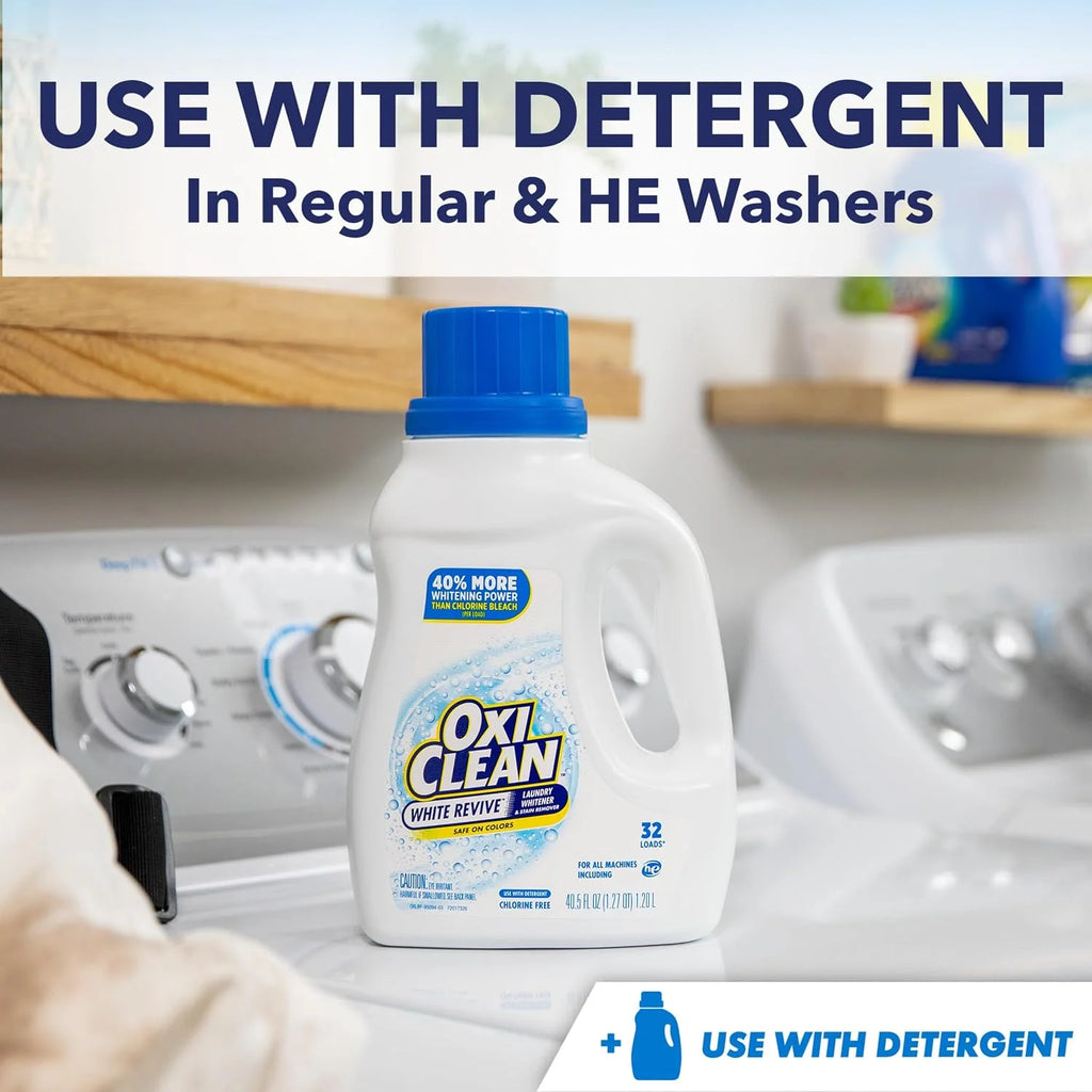 OxiClean White Revive Whitener Laundry Liquid Additive, 45 fl oz