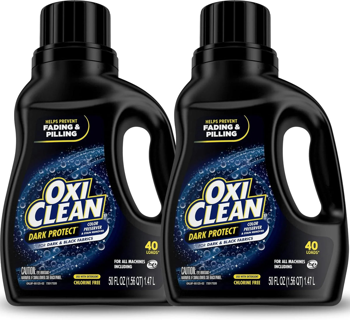 OxiClean Dark Protect Liquid Stain Remover and Laundry Booster, 2 Pack, Bleach Free Laundry Stain Remover for Dark Clothes, Anti Fading Color Preserver, 40 Loads, 50 oz Each Main image