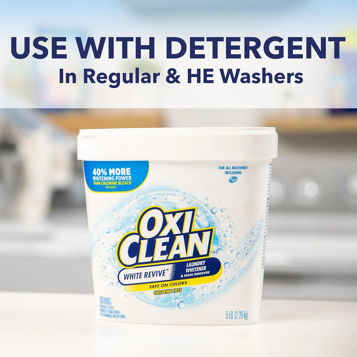 OxiClean White Revive Laundry Whitener and Stain Remover Powder, 5 lb, 80 Ounce (Pack of 4)