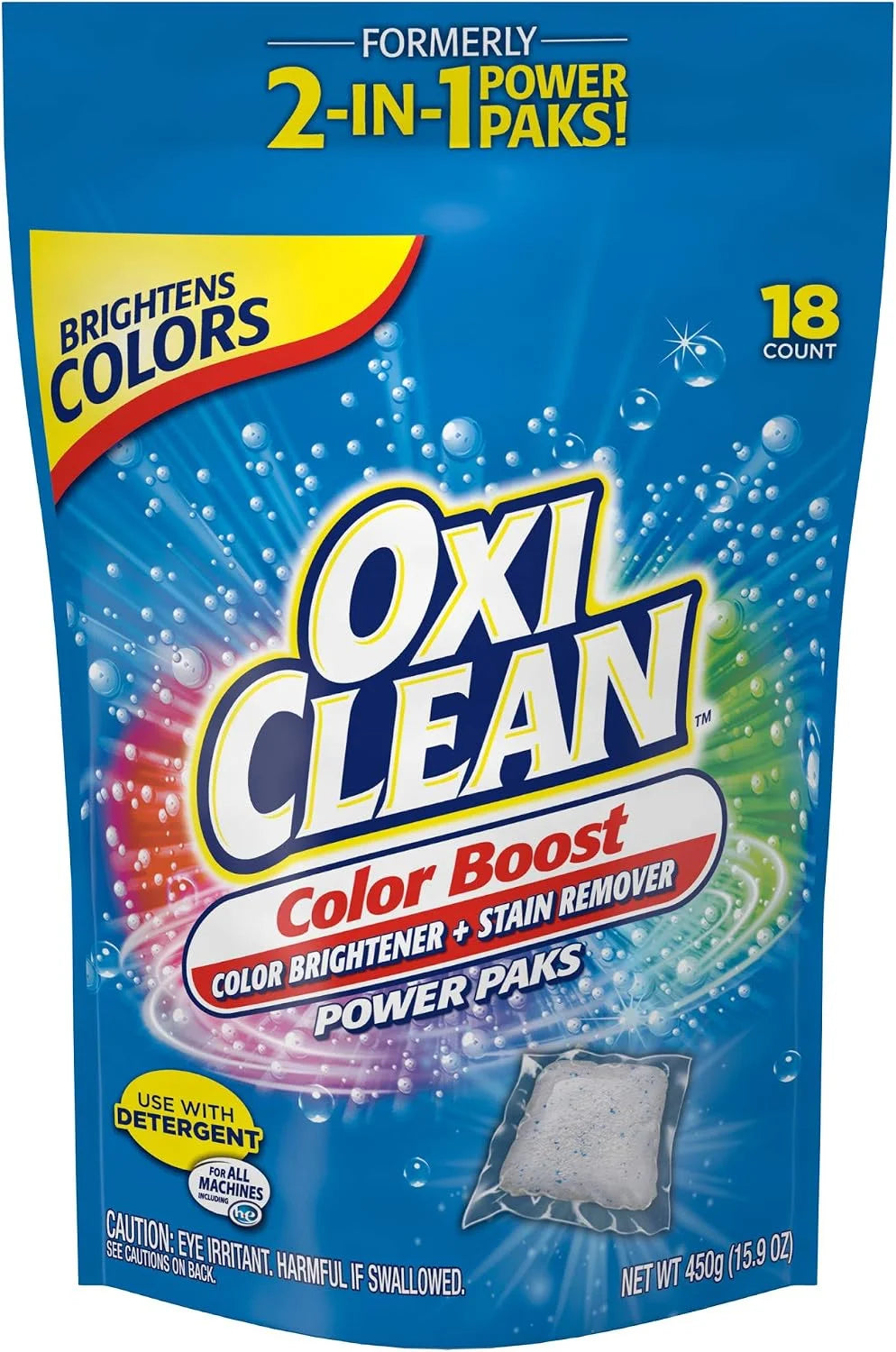 OxiClean Color Boost Color Brightener plus Stain Remover Power Paks, 18 Count (Packaging may vary) Main image