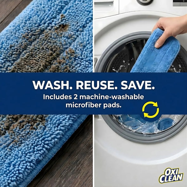 OxiClean Electric Spray Mop - Cordless, Refillable Tank, 2 Reusable Pads