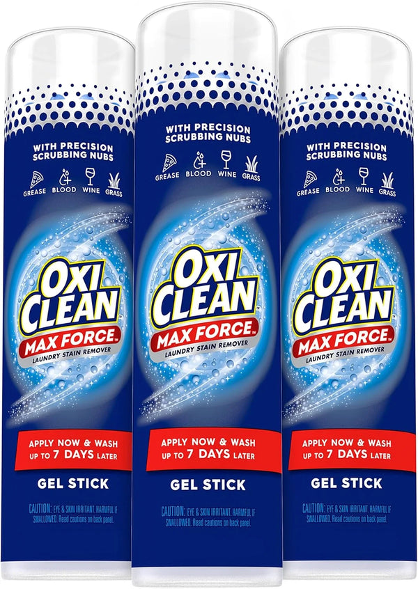 OxiClean Max Force Laundry Stain Remover Gel Stick, 6.2 fl oz, 3PK