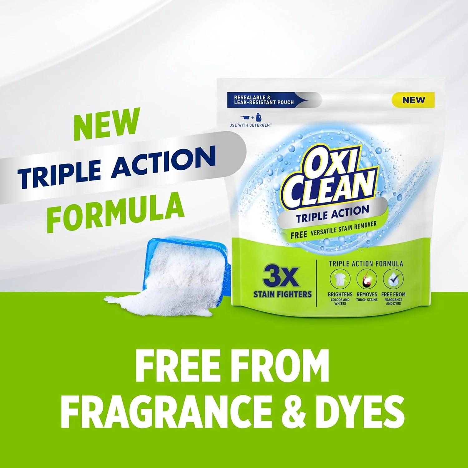 OxiClean Triple Action Free Versatile Stain Remover Powder, 4 lbs Secondary image