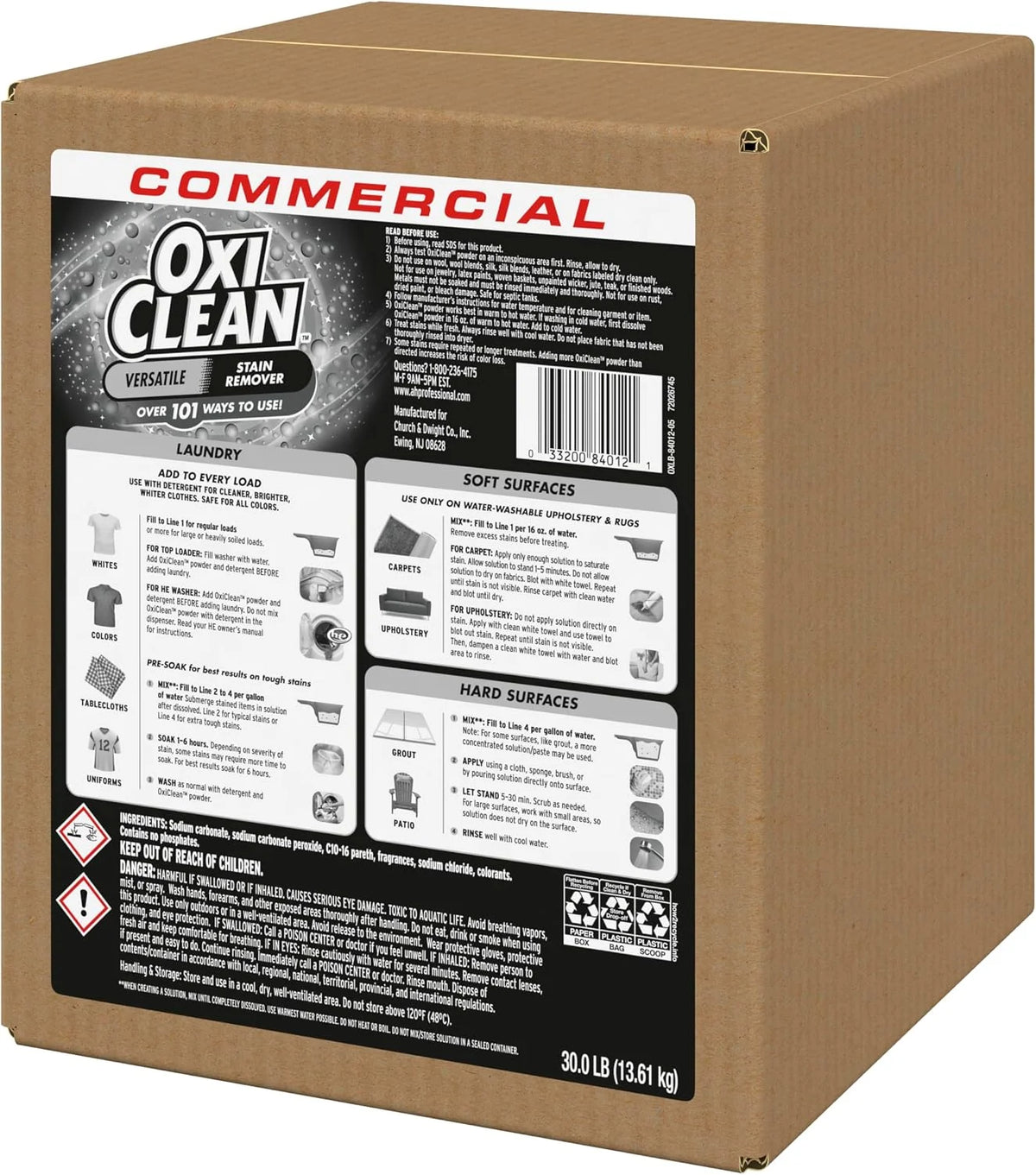 OxiClean Versatile Stain Remover Professional, 7.22 LB Box (Pack of 4) 156 Loads