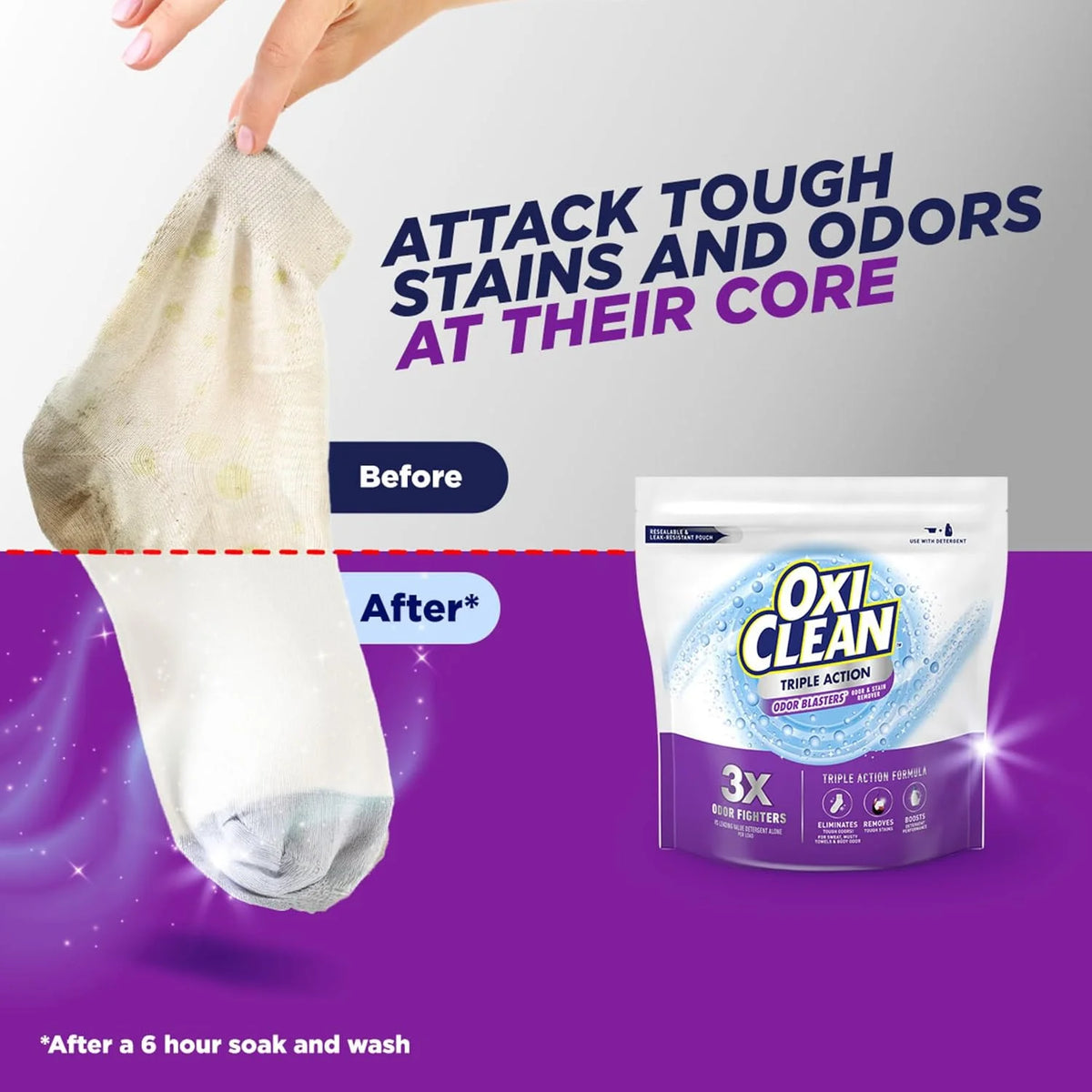 OxiClean Triple Action Odor Blasters and Stain Remover Powder, 4 lbs