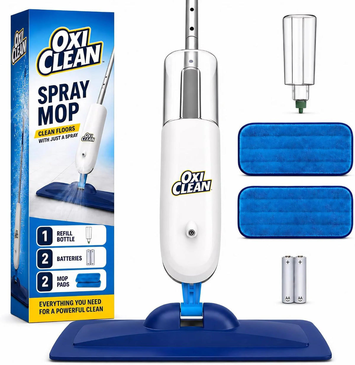OxiClean Electric Spray Mop - Cordless, Refillable Tank, 2 Reusable Pads Main image