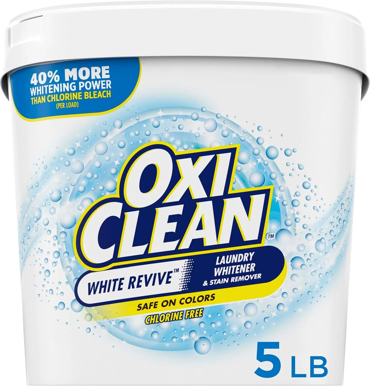 OxiClean White Revive Laundry Whitener and Stain Remover Powder, 5 lb, 80 Ounce (Pack of 4)