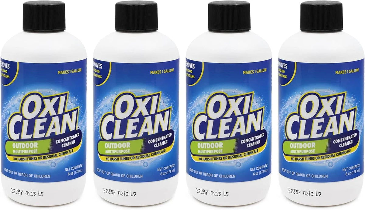 OxiClean Outdoor Multipurpose Super Concentrated Cleaner - Makes 4 Gallons Stain Remover Driveway for Concrete (4 Pack 6oz Bottle = Gallons) White 24 Fl Oz Main image