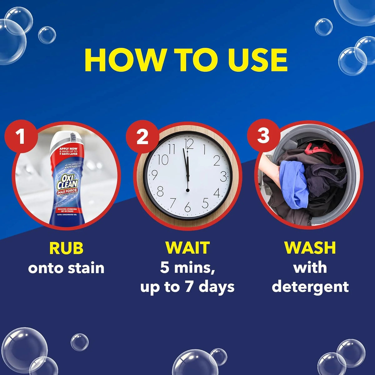OxiClean Max Force Laundry Stain Remover Gel Stick, 6.2 fl oz