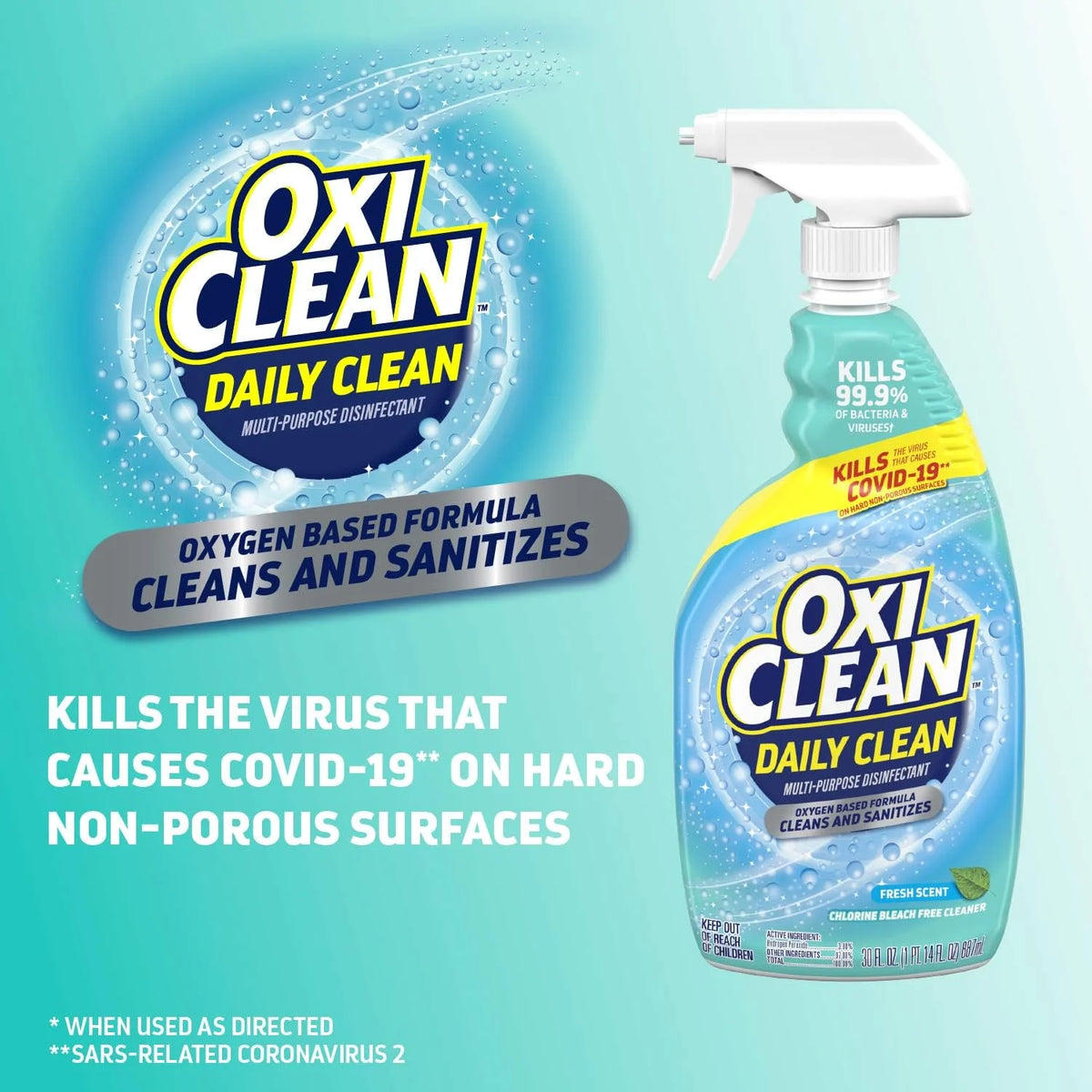 OxiClean Daily Clean Multi-Purpose Disinfectant, 30 oz (Pack of 2)