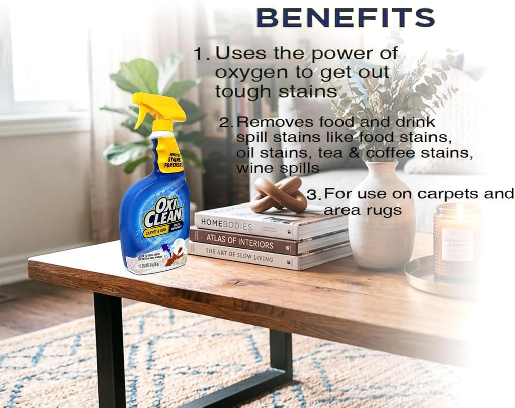 OxiClean Carpet & Rug Stain Remover Spray, 24 fl oz (Pack of 3)