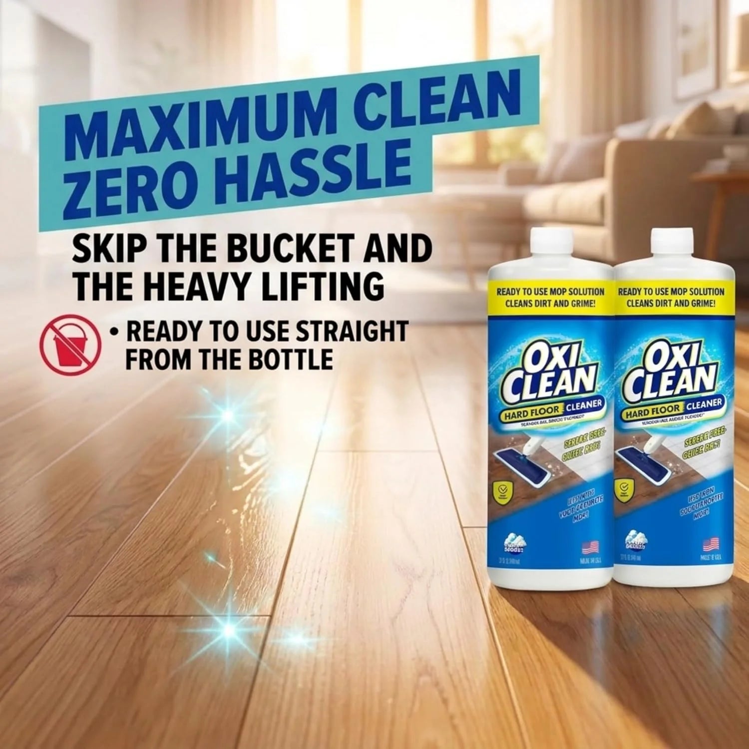 OxiClean Hard Floor Cleaner for Mopping - Ready to Use Mop Solultion, 32 oz Secondary image