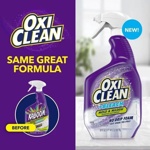OxiClean plus Bleach, No Drip Foam, Mold & Mildew Bathroom Stain Remover 30 oz. (Pack of 4)