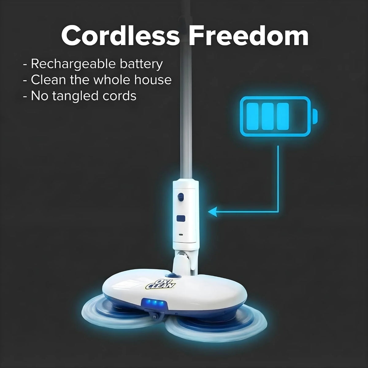 OxiClean Cordless Electric Mop - Power Rotating Spin Mop for Floor Cleaning