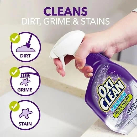 OxiClean plus Bleach, No Drip Foam, Mold & Mildew Bathroom Stain Remover 30 fl oz. 2 Pack
