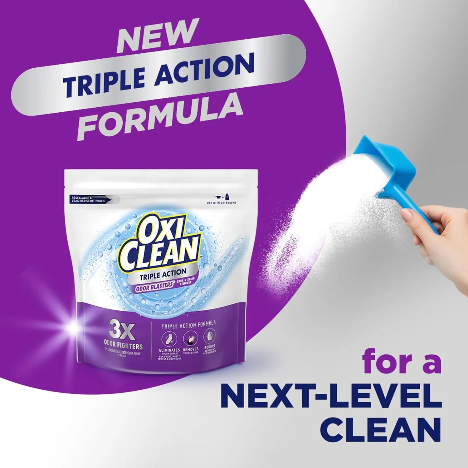 OxiClean Triple Action Odor Blasters and Stain Remover Powder, 4 lbs Secondary image