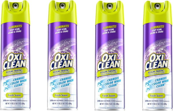 OxiClean Foam-Tastic Fresh Scent Bathroom Cleaner, 19 oz, 4 count