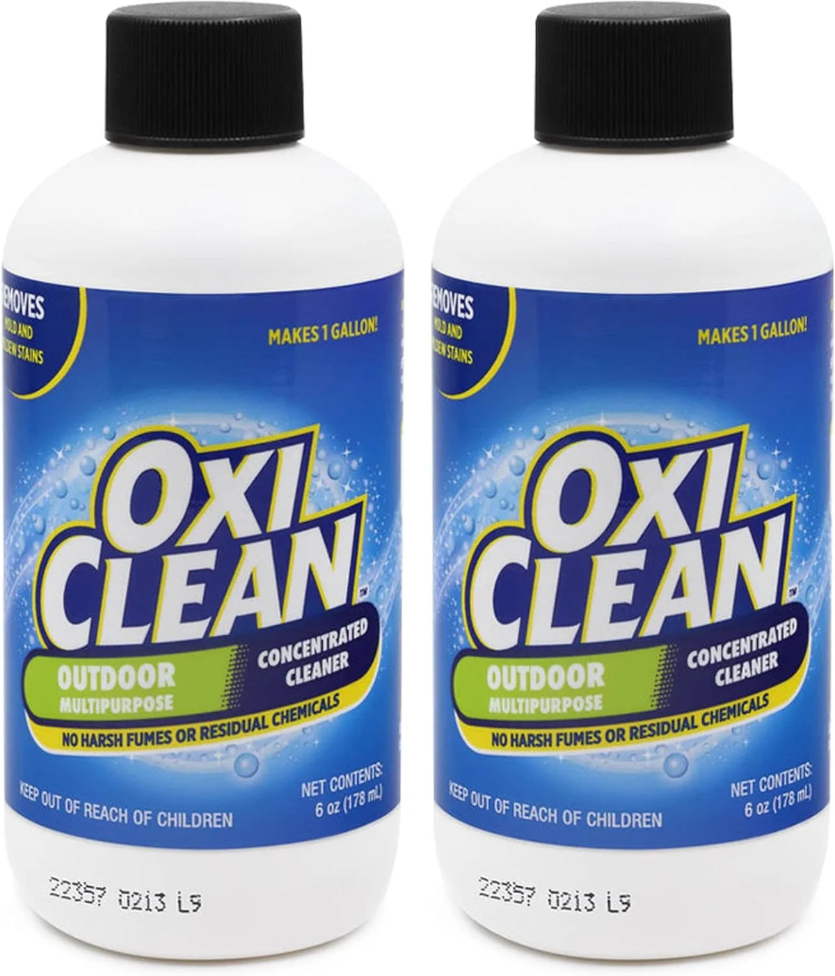 OxiClean - Outdoor Multipurpose Super Concentrated Cleaner - Makes 2 Gallons - Stain Remover - Driveway Cleaner for Concrete - Degreaser for Cement and Brick (2 PK 6oz Bottle = 2 Gallons) Main image