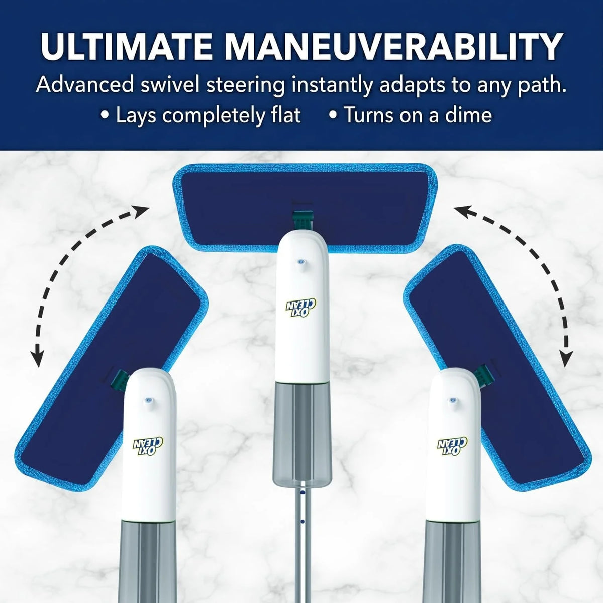 OxiClean Electric Spray Mop - Cordless, Refillable Tank, 2 Reusable Pads