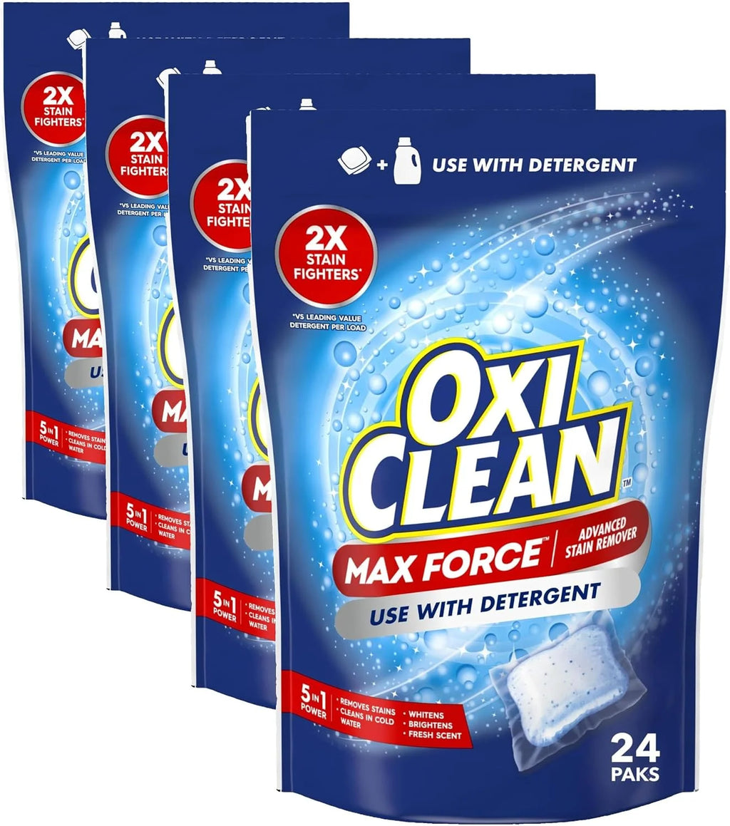 OxiClean Max Force Advanced Stain Remover Power Paks, 24 Count