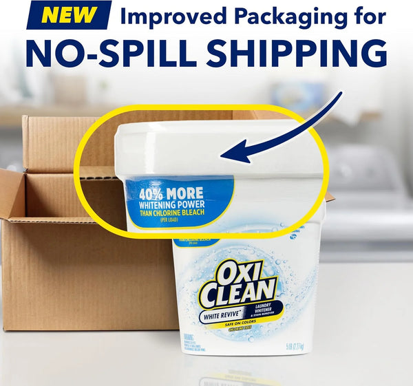 OxiClean White Revive Laundry Whitener and Stain Remover Powder, 5 lb, 80 Ounce (Pack of 4)