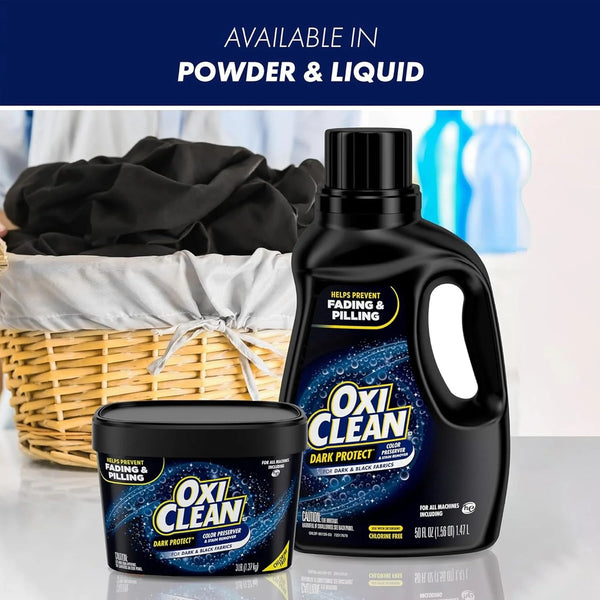 OxiClean Dark Protect Liquid Stain Remover and Laundry Booster, 2 Pack, Bleach Free Laundry Stain Remover for Dark Clothes, Anti Fading Color Preserver, 40 Loads, 50 oz Each