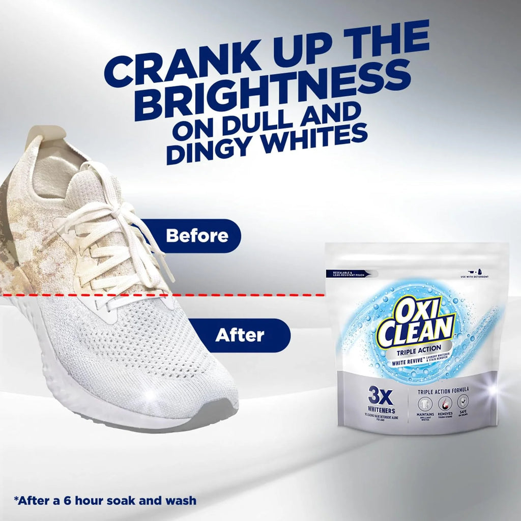 OxiClean Triple Action White Revive Laundry Whitener Powder, 6.5 lbs
