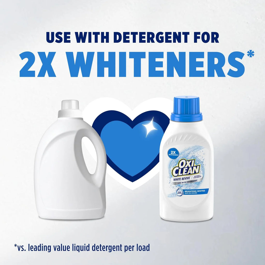 OxiClean White Revive Whitener Laundry Liquid Additive, 45 fl oz