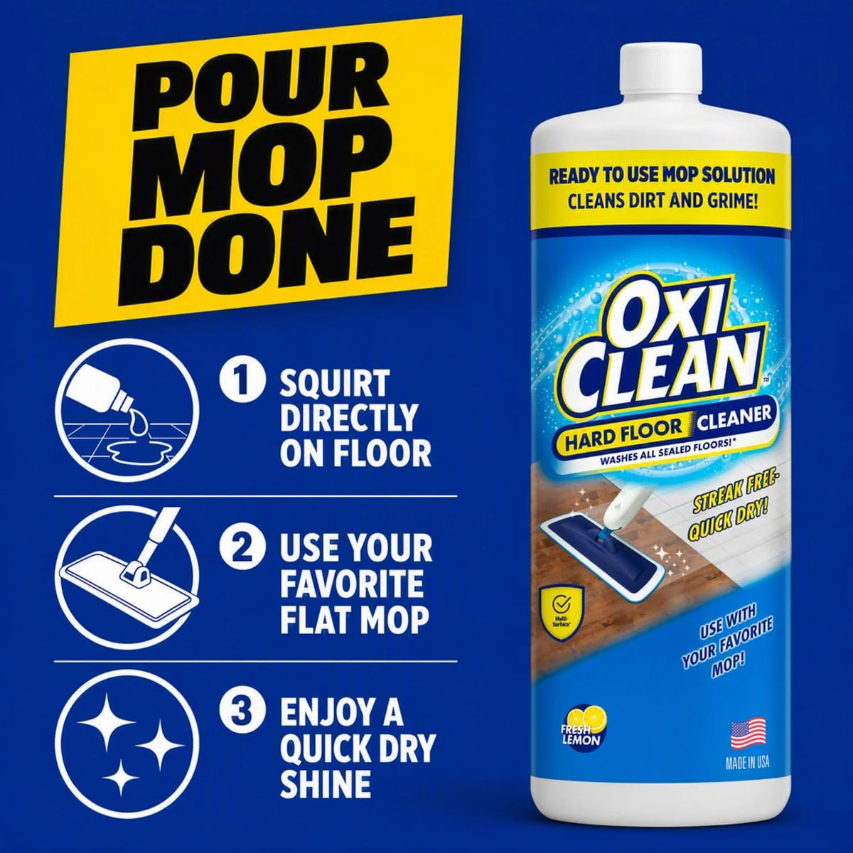 OxiClean Hard Floor Cleaner for Mopping - Ready to Use Mop Solultion, 32 oz