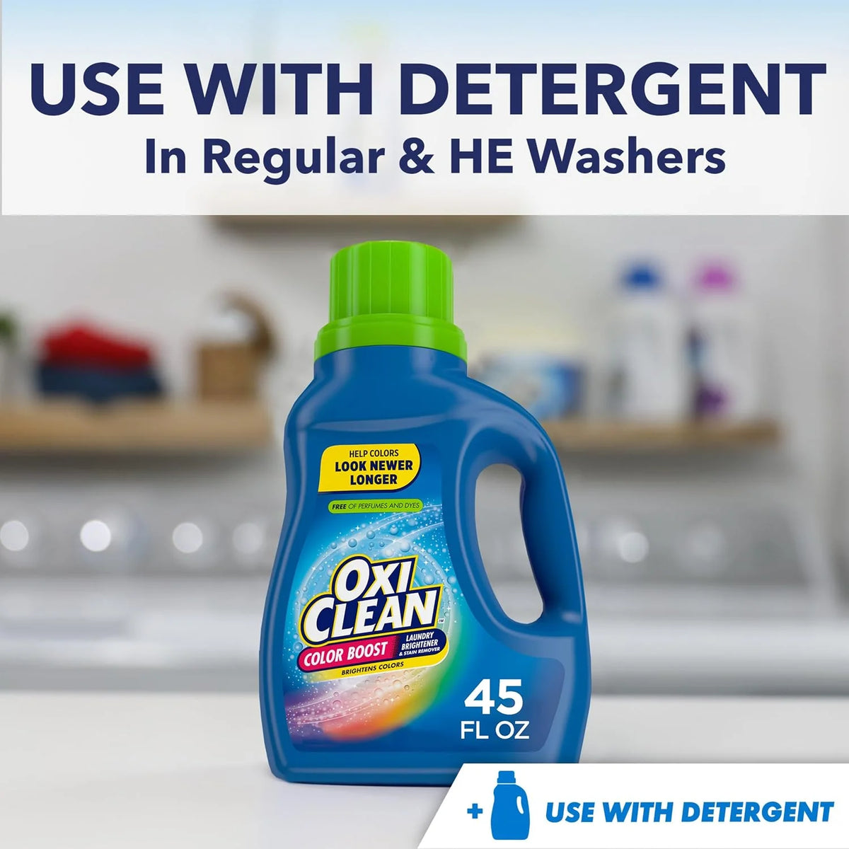 OxiClean Color Boost Laundry Brightener and Stain Remover Liquid Free, 45 fl oz