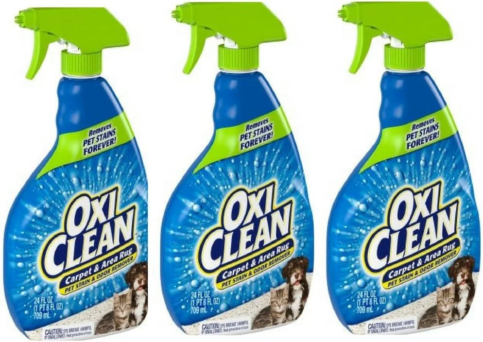 OxiClean Carpet and Rug Cleaner, Pet Stain and Odor Remover Spray, 24 fl oz (Pack of 3) Main image